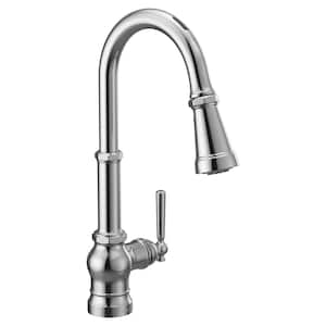 Paterson Single-Handle Smart Touchless Pull Down Sprayer Kitchen Faucet with Voice Control and Power Boost in Chrome