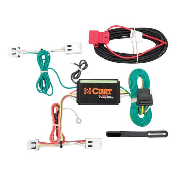 CURT Custom Vehicle-Trailer Wiring Harness, 4-Way Flat Output, Select Nissan Leaf, Quick Electrical Wire T-Connector