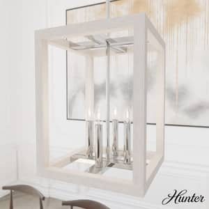 Squire Manor 4-Light Distressed White Candlestick Pendant Light