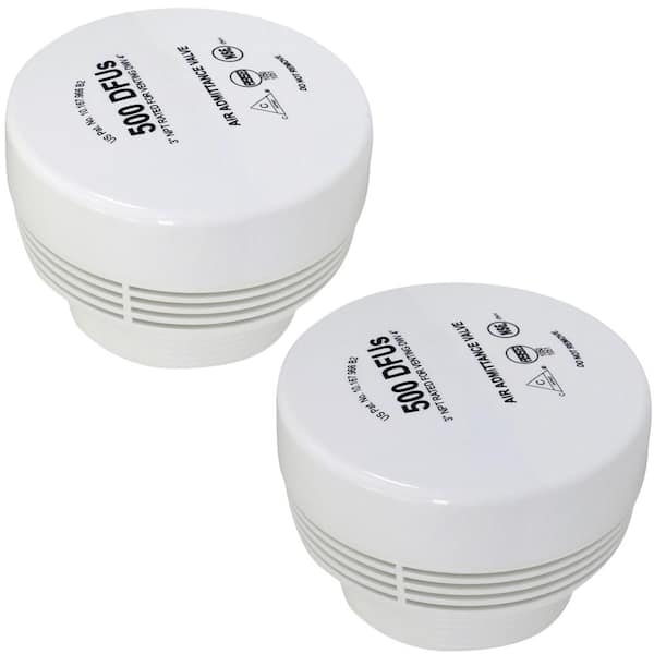 The Plumber's Choice White Air Admitance Valve 3 in. MIP with 160 DFU Branch / 500 DFU Stack Jumbo (2 Pack)