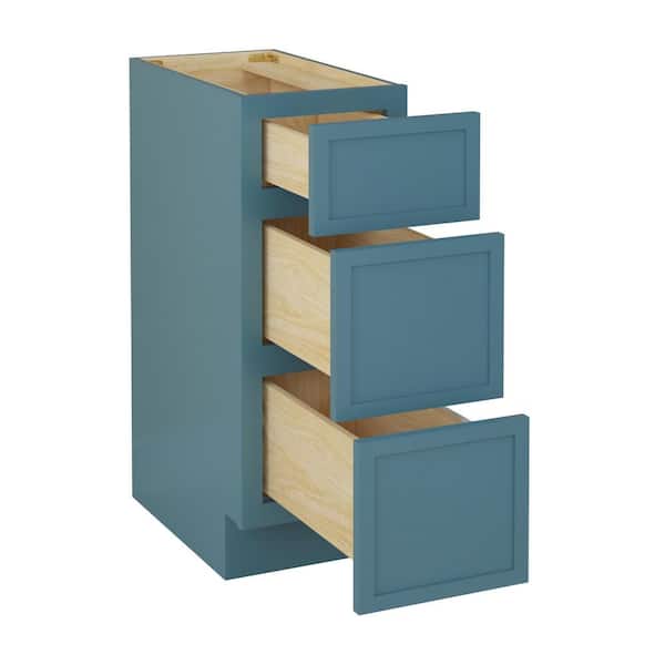 Vanity Art 12 in. W x 21 in. D x 32.5 in. H 3-Drawer Bath Vanity Cabinet Only in Sea Green