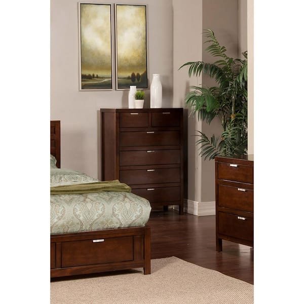Carmel 6-Drawer Cappuccino Chest 50 in. H x 36 in. W x 20 in. D JR