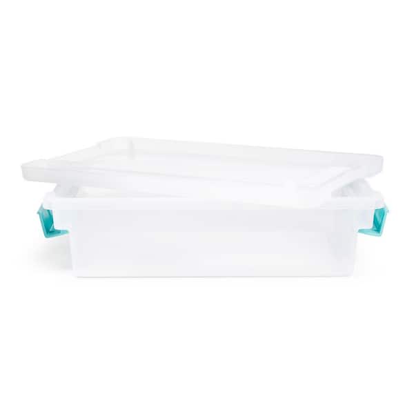 JUJIAJIA Clear Storage Latch Box 16 Quart, Plastic Box/Bin with Lid and  Handles
