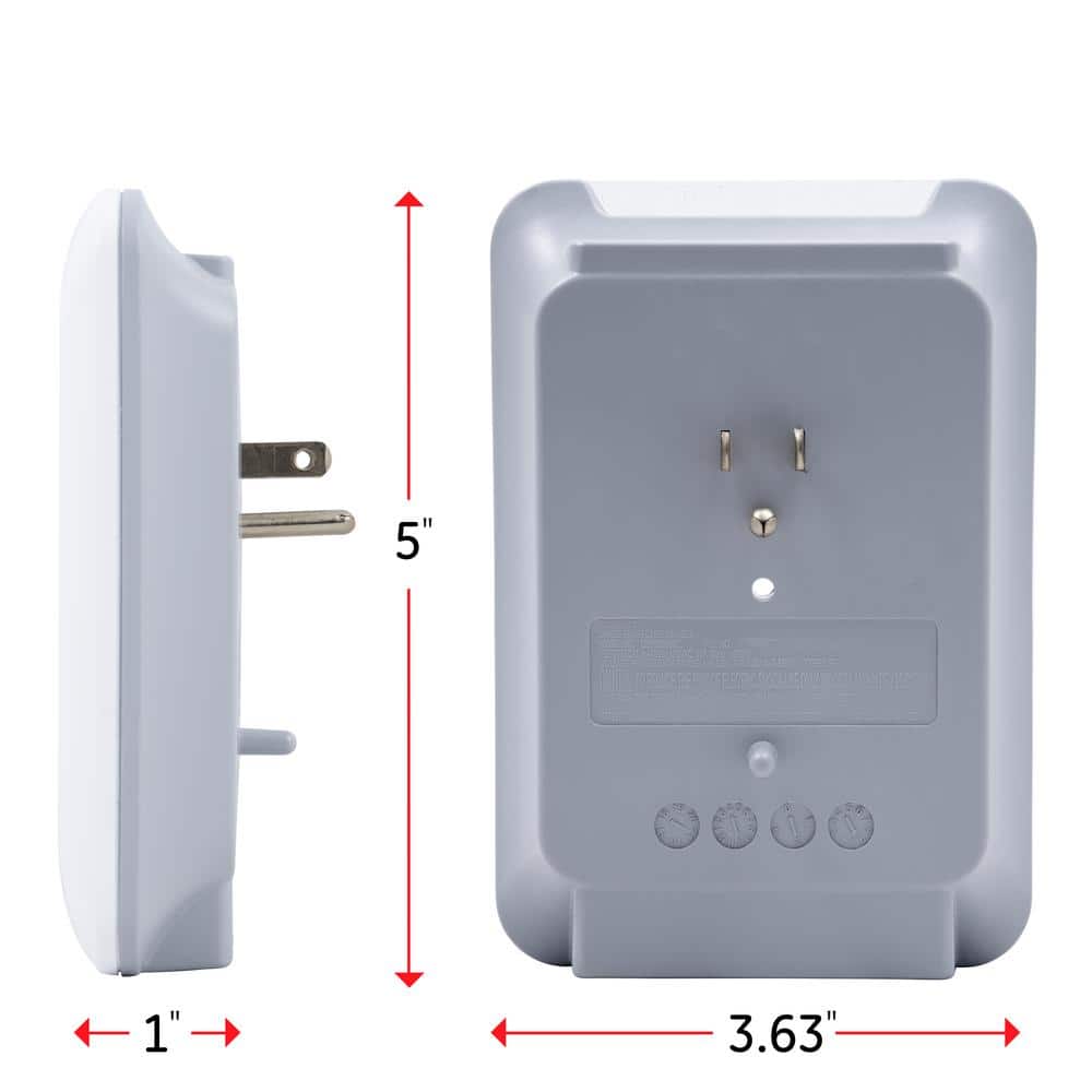 White 6-Outlet Surge Protector Wall Tap with Indicator Light