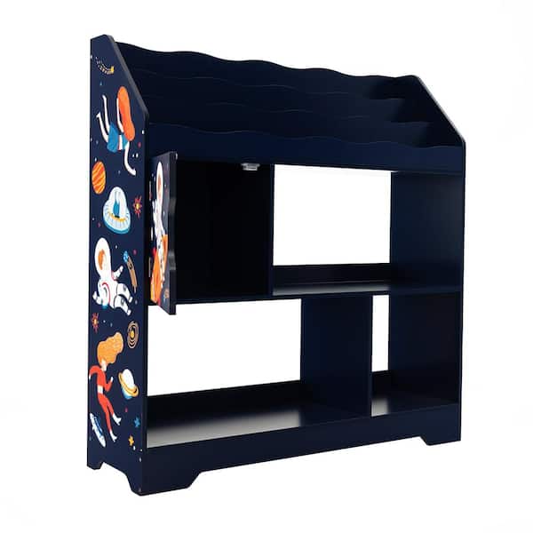 Costway Toy Storage Organizer Display Stand 3-In-1 Kids Toy Shelf with Book Shelf