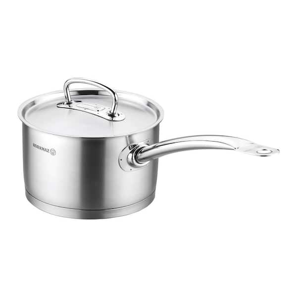 Korkmaz Proline Professional Series 3.8 l Stainless Steel Saucepan with Lid in Silver