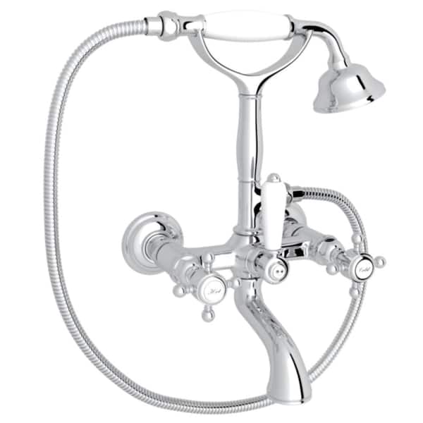 Italian Bath 3-Handle Claw Foot Tub Faucet in Polished Chrome