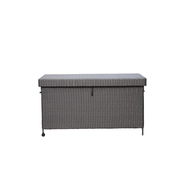 BANSA ROSE 170 gal. Large Light Brown Wicker Deck Box