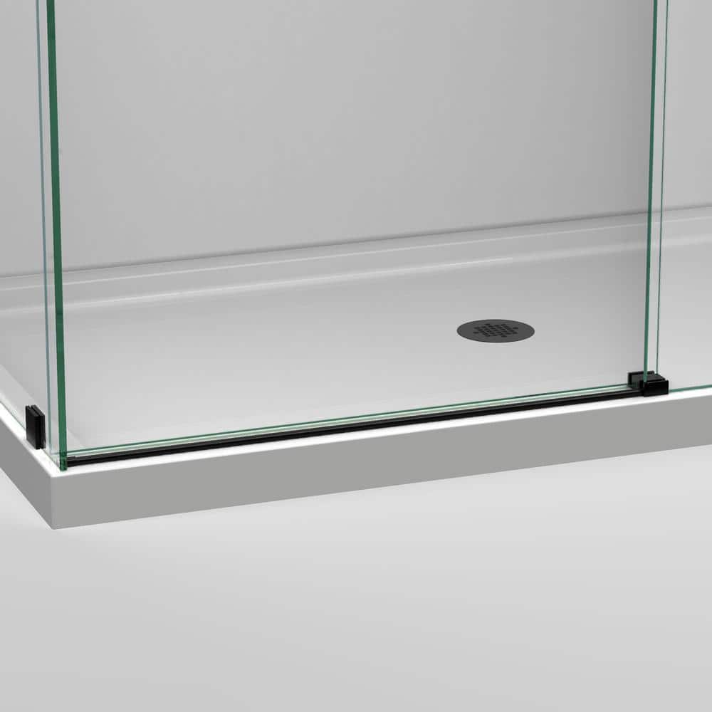 Enigma Air 76" Frameless Sliding Shower Door in Matte Black