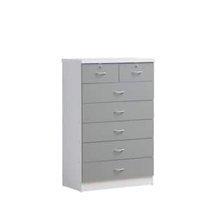 Gray 7-Drawer with Locks on 2-Top Drawers Product Width 31.5 in Chest of Drawers