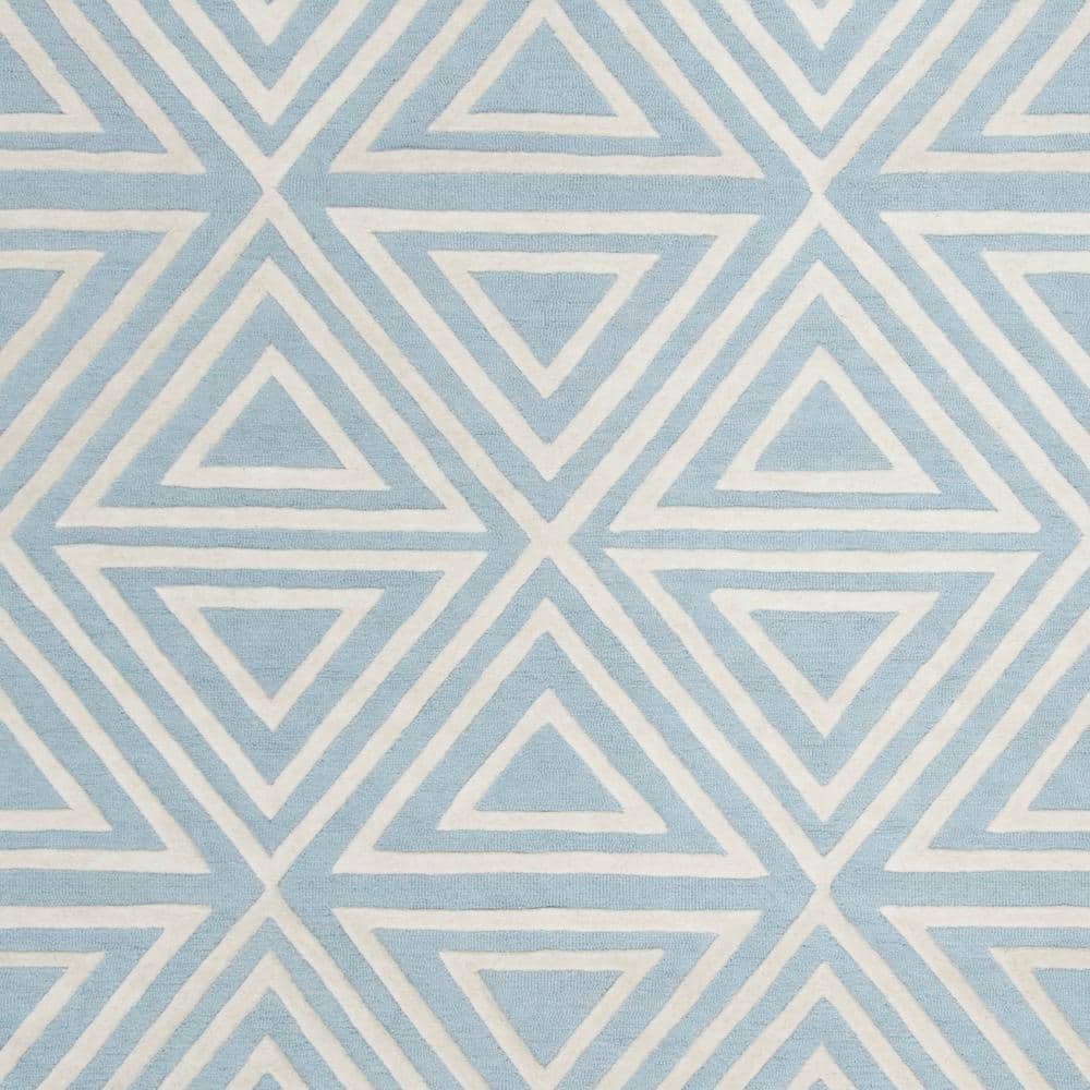 Handmade Blue Wool 8' x 10' Tufted Kids Rug
