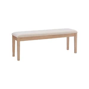 Jenny Natural Wood Upholstered Bench (50 in. L x 14 in. D x 19 in. H)