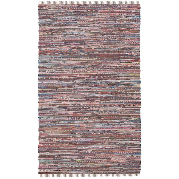 SAFAVIEH Rag Rug Rust/Multi Doormat 2 ft. x 3 ft. Striped Area Rug