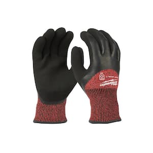 X-Large Red Latex Level 3 Cut Resistant Insulated Winter Dipped Work Gloves