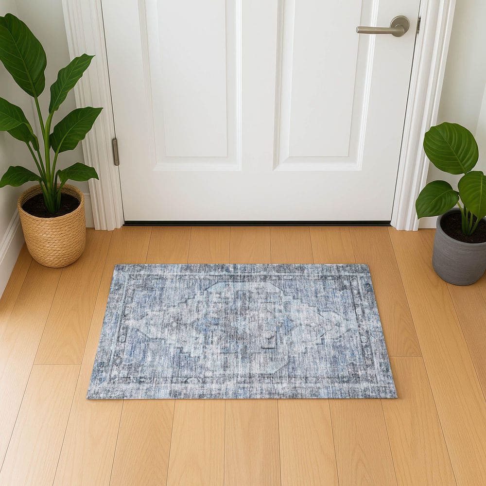 Mayfield Premium Machine Washable Abstract AMF1729 Blue 2 ft. x 3 ft. Area Rug price history on PriceWatchPro
