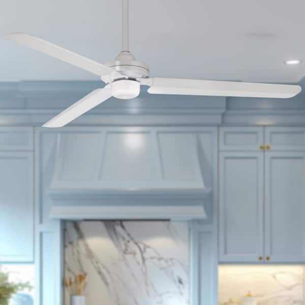 Steal 54 in. Indoor Flat White Ceiling Fan