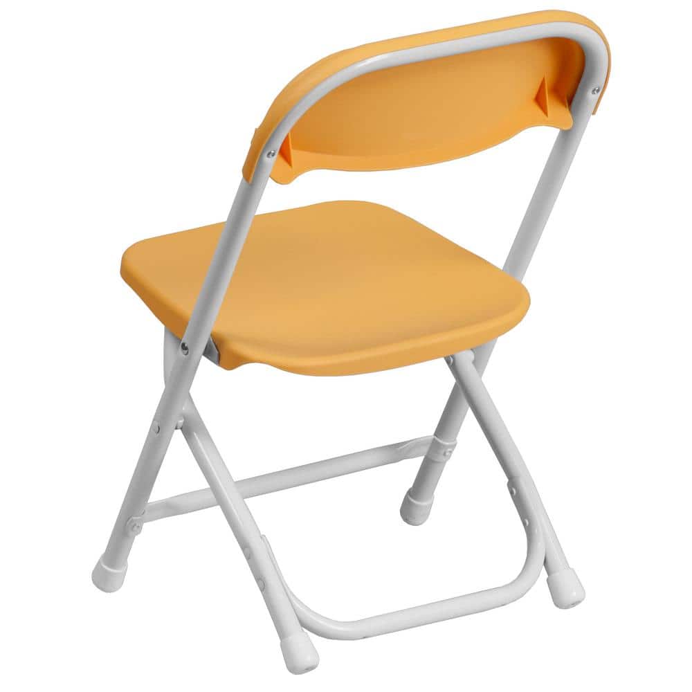 Kids Yellow Plastic and Metal Folding Chair