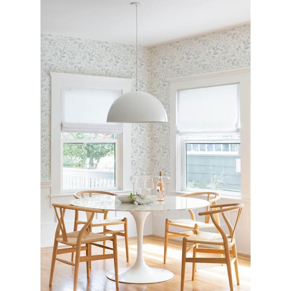 Tinker Light Blue Woodland Botanical Wallpaper Sample