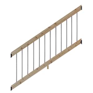 6 ft. Cedar Rail Stair Kit with Aluminum Round Balusters