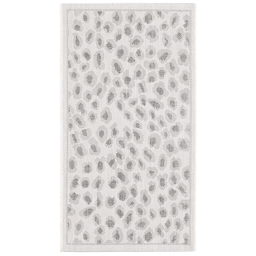 Courtyard Ivory/Gray 2 ft. x 4 ft. Geometric Cheetah Indoor/Outdoor Area Rug price history on PriceWatchPro
