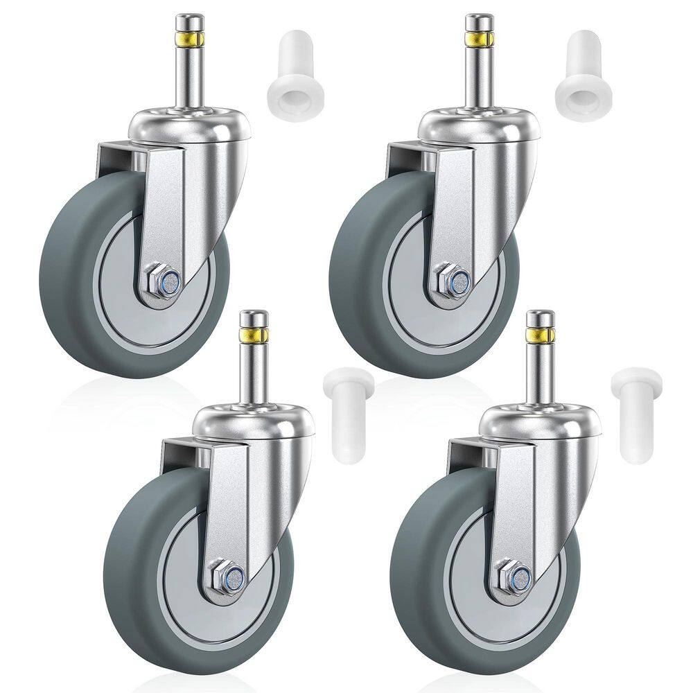 4-Pack Gray 3 in. Swivel Caster Wheels Heavy Duty TPR Rubber Ball Bearing Quiet Non-Marking High Load 660 lbs. price history on PriceWatchPro