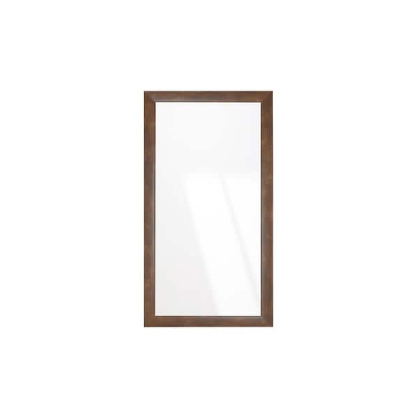 BrandtWorks Contemporary Mocha Walnut Brown Wall Mirror 32 in. W x 60 in. H