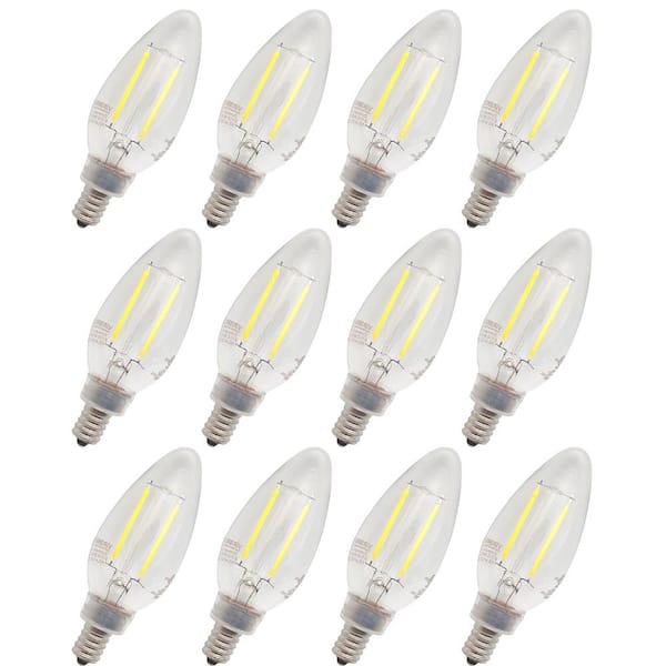 Candle 35-Watt Equivalent B11 E12 Dimmable LED Light Bulbs 2700-Watt - 12 PK