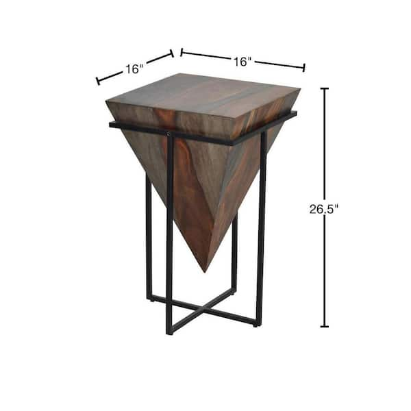 Wick Design Vintage Bronze Square Side Table With Storage - Wick Design