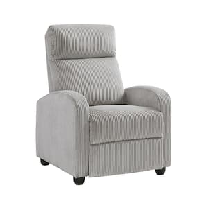 Guthrie Light Gray Corduroy Manual Push Back Recliner