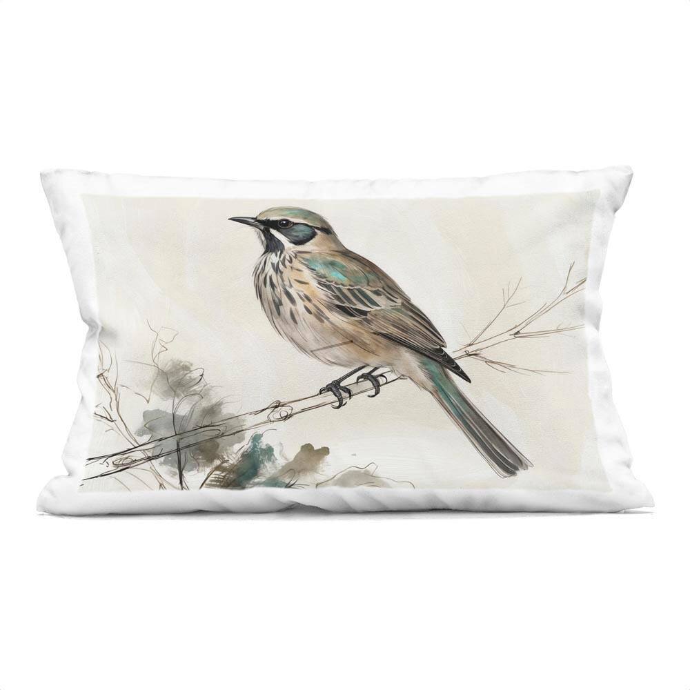Perched Bird Illustration Beige Abstract Polyester 14 in. X 20 in. Throw Pillow price history on PriceWatchPro