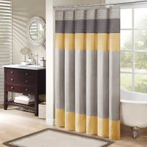 Amherst Yellow 72 in. Faux Silk Shower Curtain