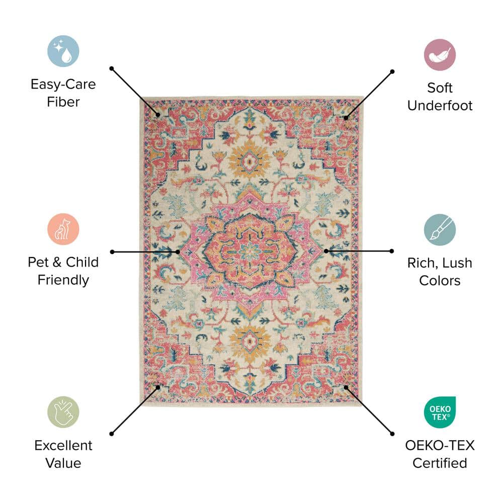 Handmade Charcoal and Ivory Floral Reversible 5' x 7' Rug