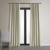 Exclusive Fabrics & Furnishings Cool Beige Signature Velvet Blackout Curtain - 50 in. W x 120 in. L Rod Pocket with Back Tab Single Velvet Curtain Panel VPCH-160405-120