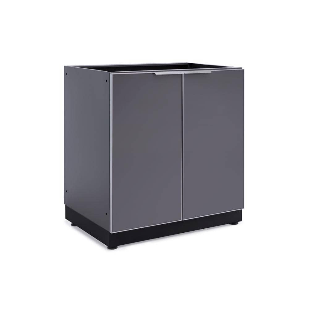 Slate Gray Aluminum Outdoor Kitchen 2-Door Cabinet Base