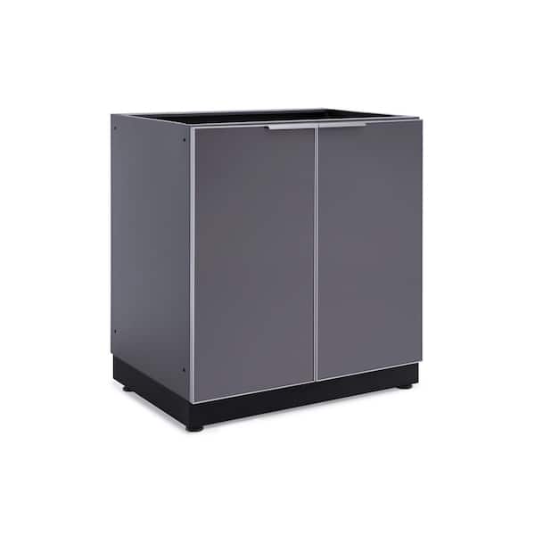 NewAge Products Slate Gray 32 in. 2-Door Base 32 in. W x 36.5 in. H x 23 in. D Outdoor Kitchen Cabinet