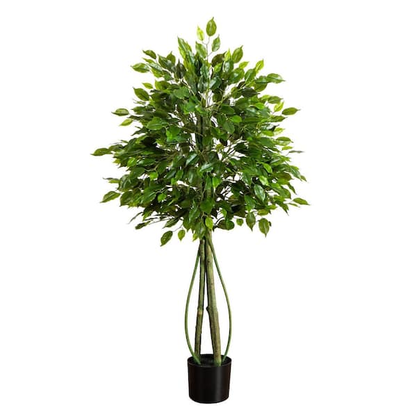 Nearly Natural 4.5ft. UV Resistant Artificial Ficus Tree (Indoor/Outdoor)