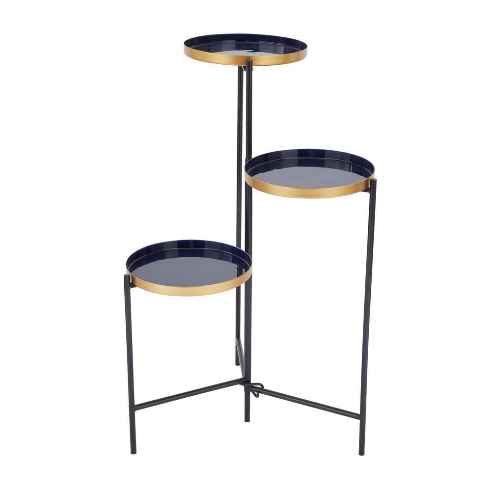 Litton Lane 32 in. x 22 in. Blue Metal Modern Specialty Indoor Plant