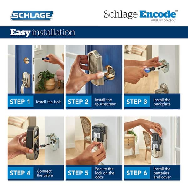 Schlage Connect Camelot Satin Nickel Single Cylinder Electronic