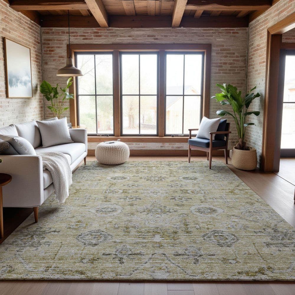 Mayfield Premium Machine Washable Abstract AMF1110 Beige 3 ft. x 4 ft. Area Rug price history on PriceWatchPro