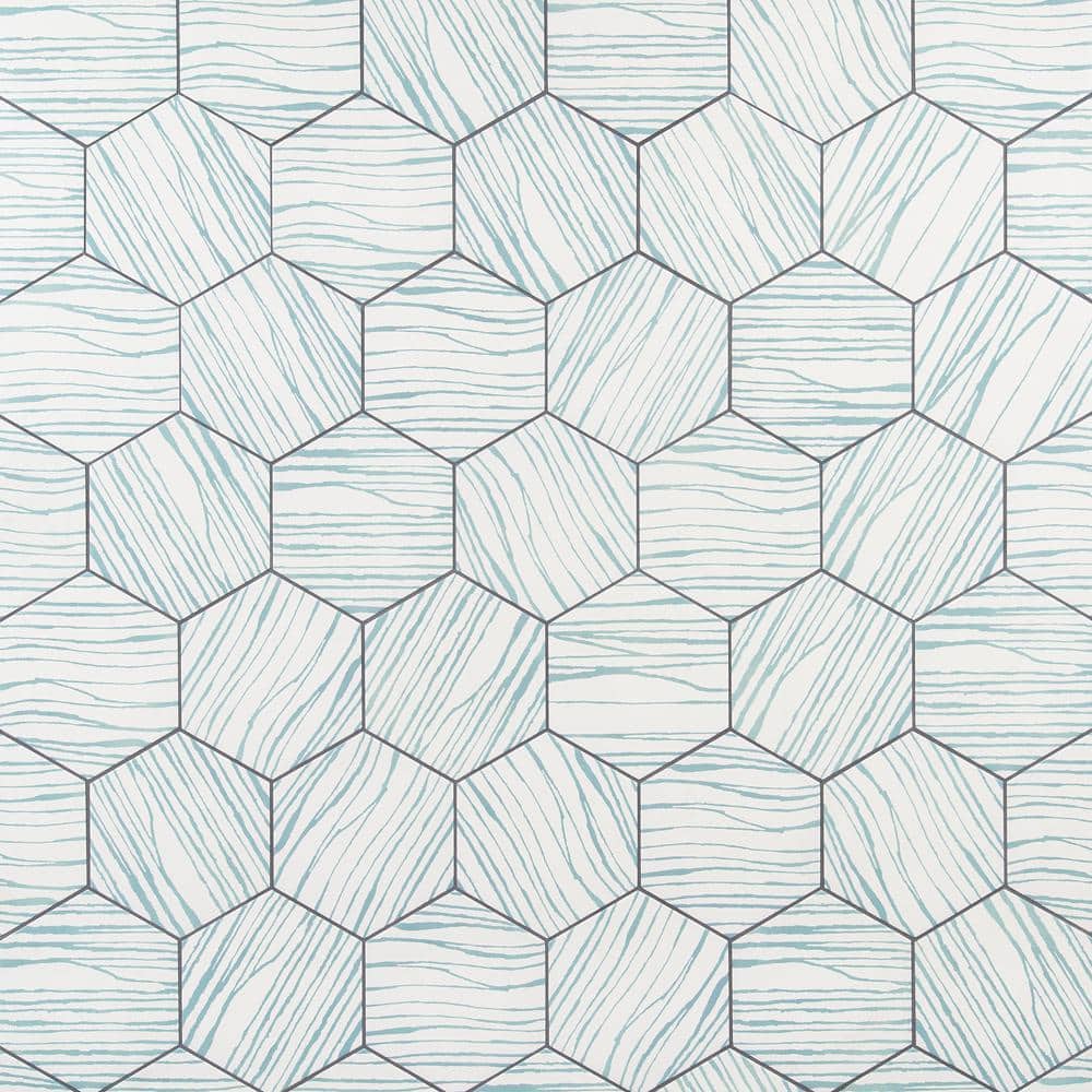 GeoHex Zen 9" Multicolor Matte Porcelain Hexagon Tile