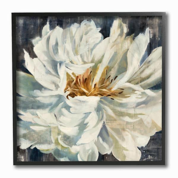 Stupell Industries "Organic Blooming White Petals with Rustic Charm" by Third and Wall Framed Country Wall Art Print 12 in. x 12 in.