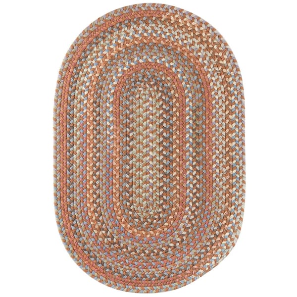 Rhody Rug Greenwich Bombay Multi 2 ft. x 4 ft. Oval Indoor Braided Area Rug
