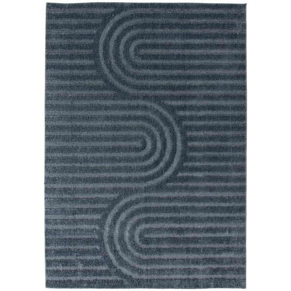 StyleWell Oathil Stone Blue 3 ft. x 4 ft. Geometric Scatter Area Rug