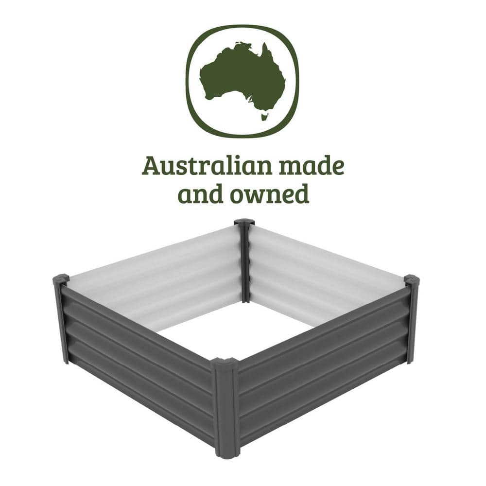 48" Gray Galvanized Steel Raised Garden Bed