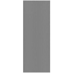 Ribbed Non-Slip Rubberback Indoor/Outdoor Long Hallway Runner Rug 2 ft. 7 in. x 18 ft., Gray Polyester Garage Flooring