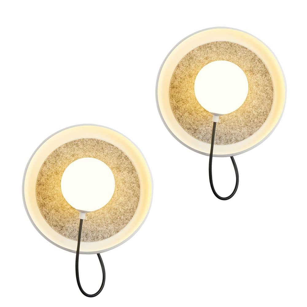 Home Light 5.51 in. 1 Light White Modern Industrial Smart Home Adjustable Round Wall Sconce with Globe Lamp Shade, 2Pack price history on PriceWatchPro