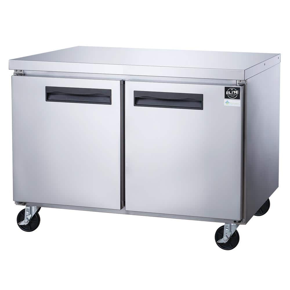 Elite Kitchen Supply 60 in. W 15.5 cu. ft. 2-Door Commercial Undercounter Refrigerator in Stainless Steel, Silver