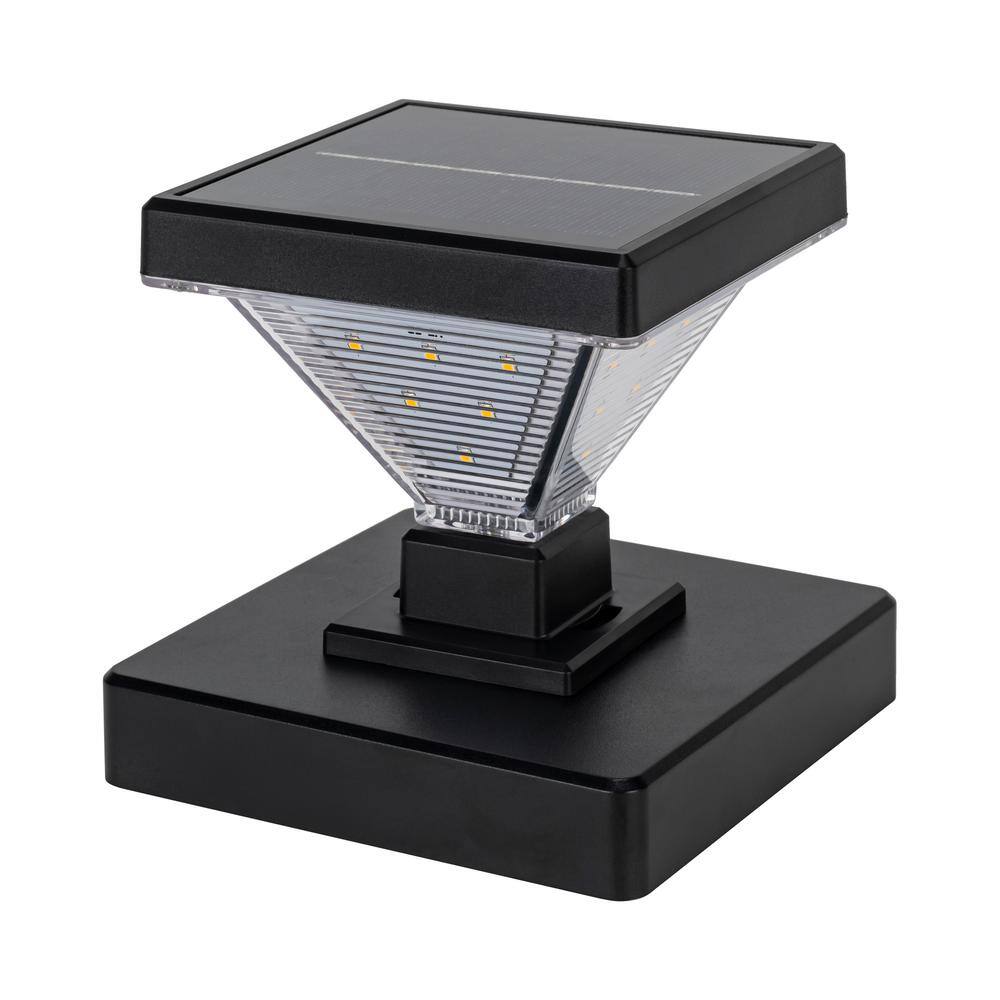 Black Solar LED Dusk to Dawn Post Cap Lights Multipack