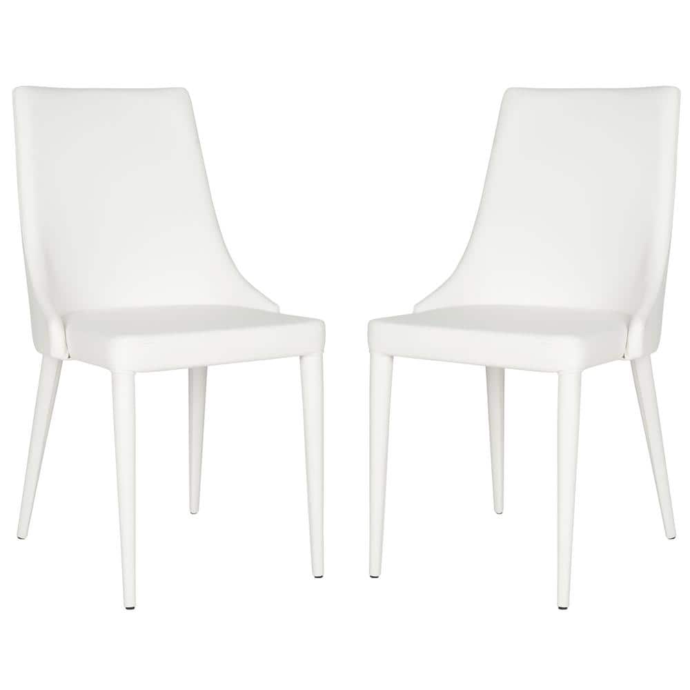 Summerset White Leather Upholstered Dining Side Chair Set