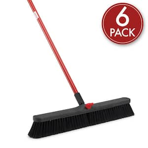 24 in. Smooth Surface Push Broom Set (6-Pack)